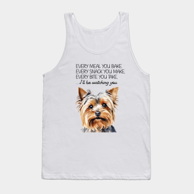 Every meal you bake funny Yorkie Yorkshire terrier watercolor art Tank Top by AdrianaHolmesArt